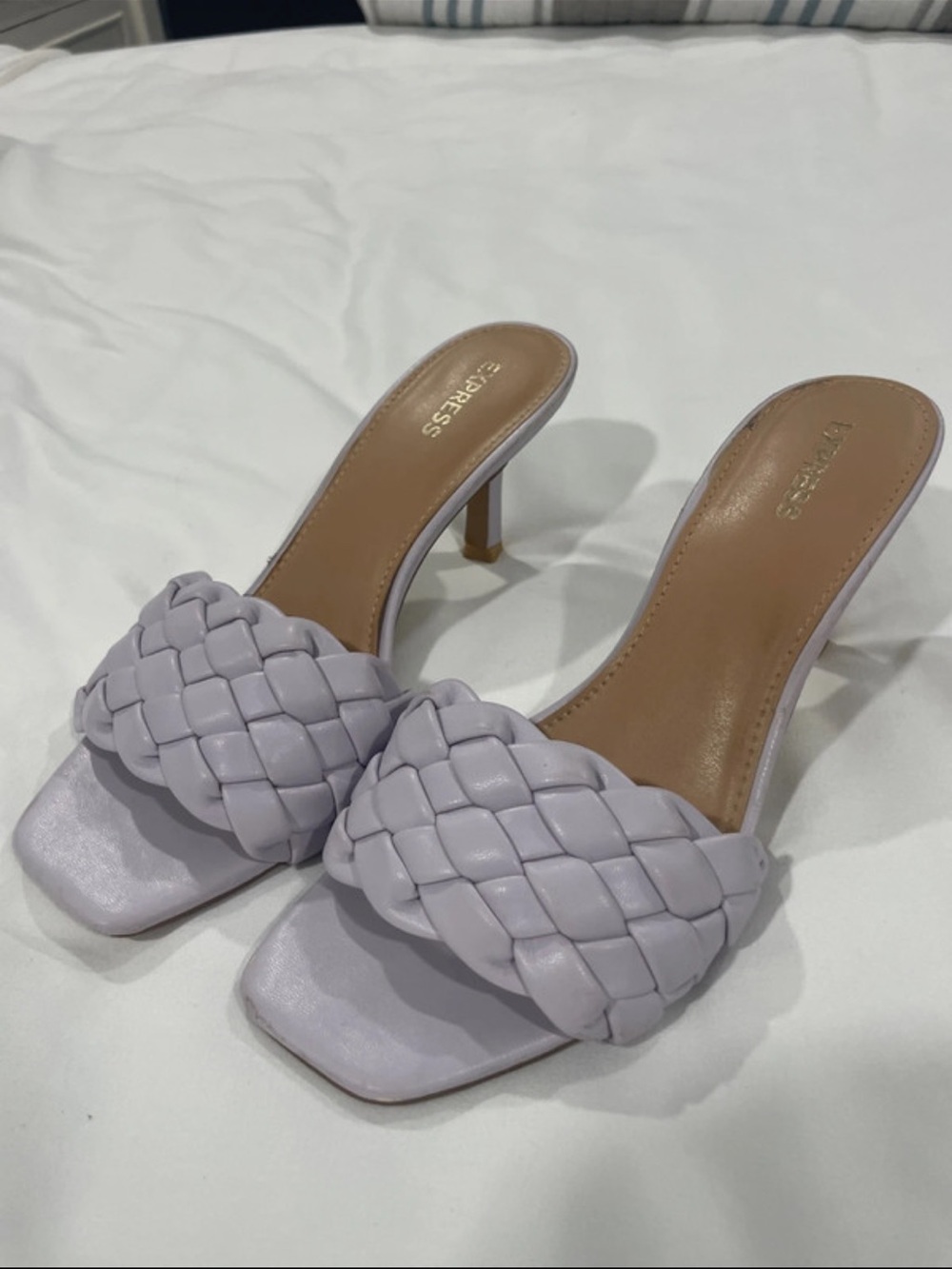 Express Lavender Braided Slide Sandals
